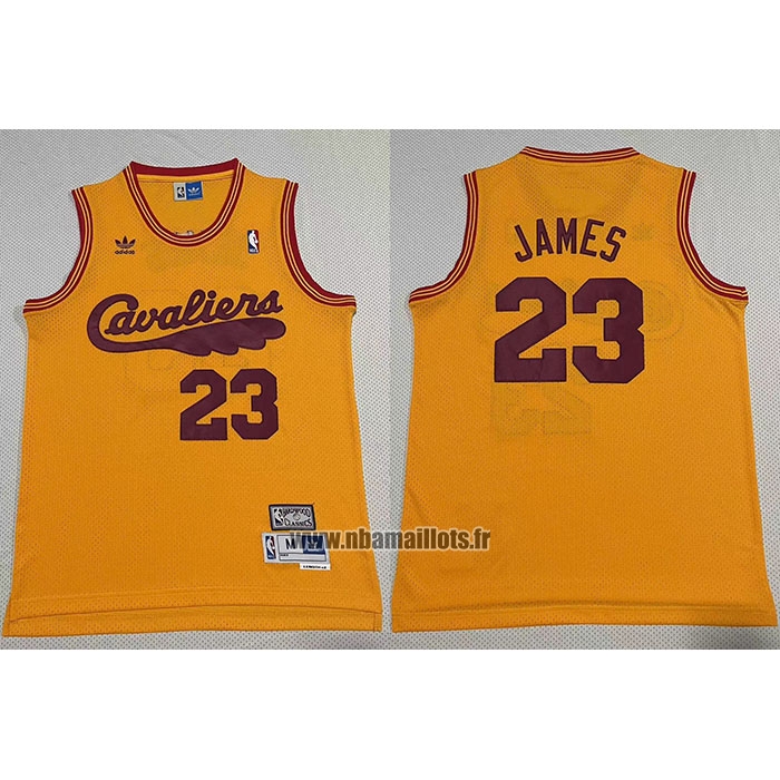 Maillot Cleveland Cavaliers LeBron James NO 23 Mitchell & Ness 1970-74 Jaune